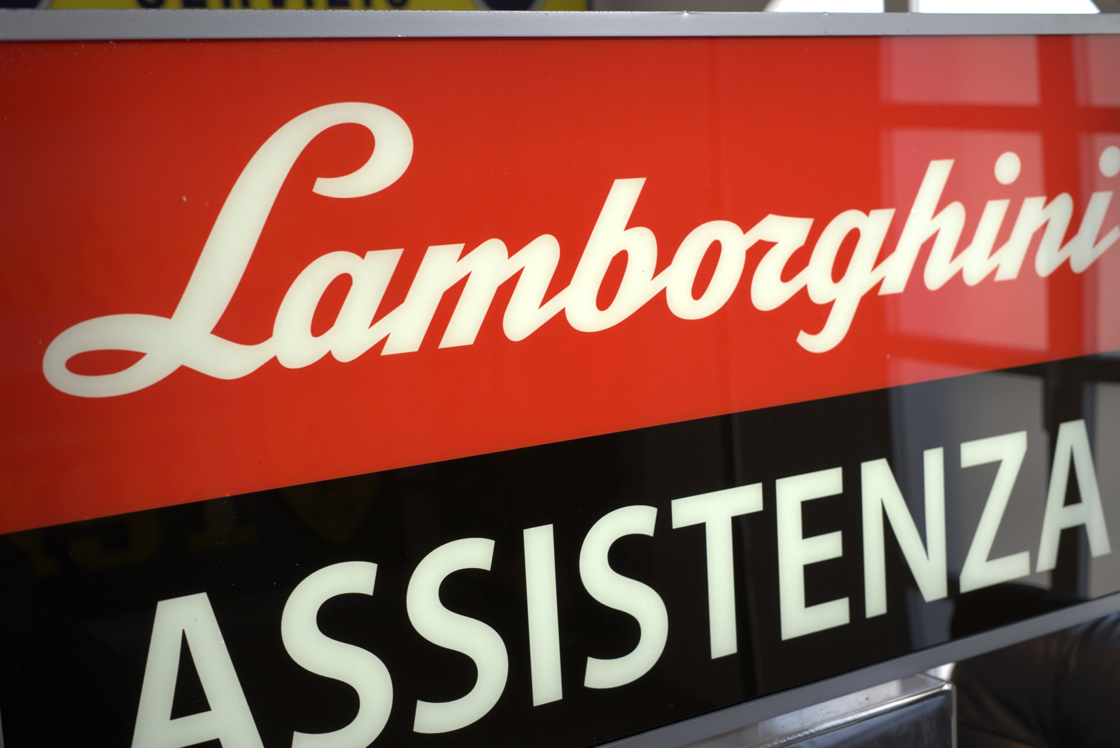 2000s Lamborghini dealership illuminated