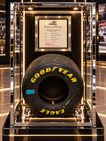 "Interlago '93" – Chrome & Crystal Collector's display case, Goodyear Tyre — 1993 Brazilian Grand Prix Driven by Ayrton Senna