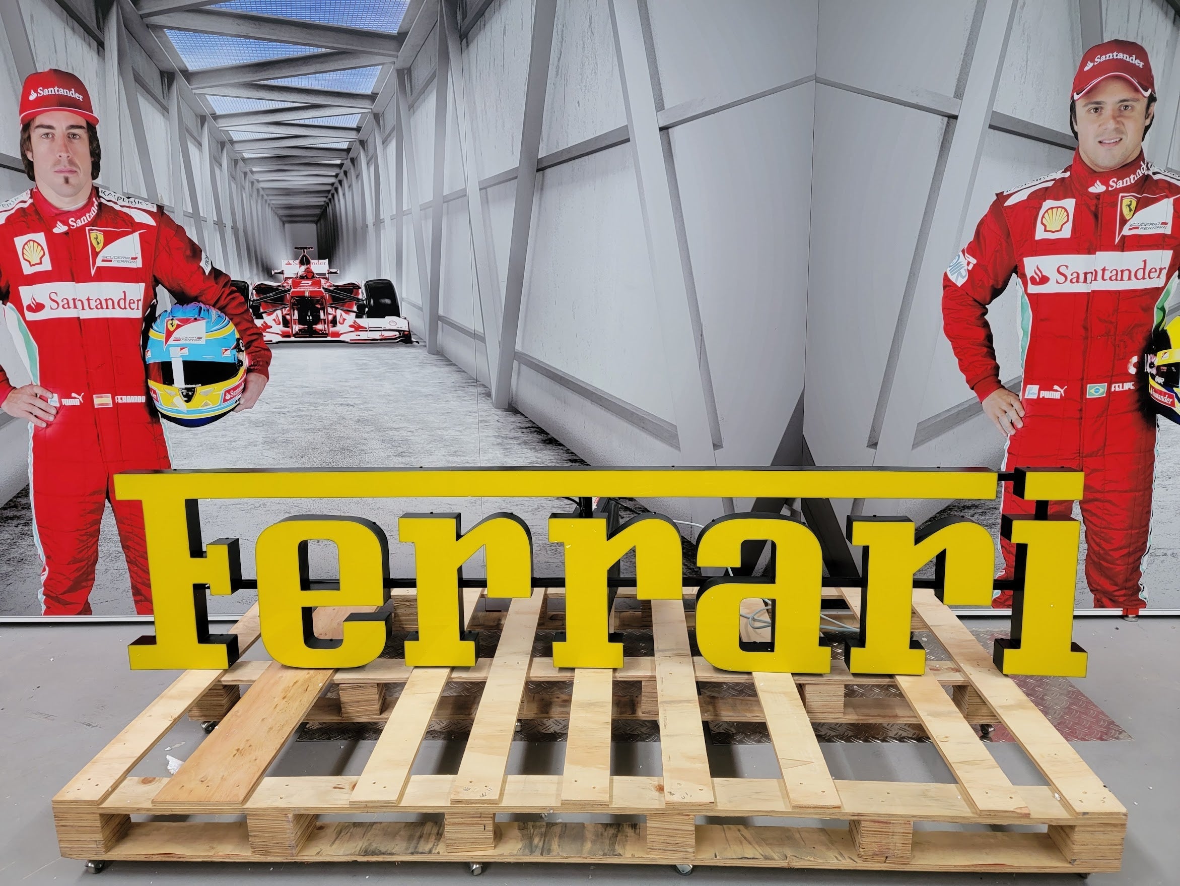 2005 Ferrari official dealer lettering illuminated sign