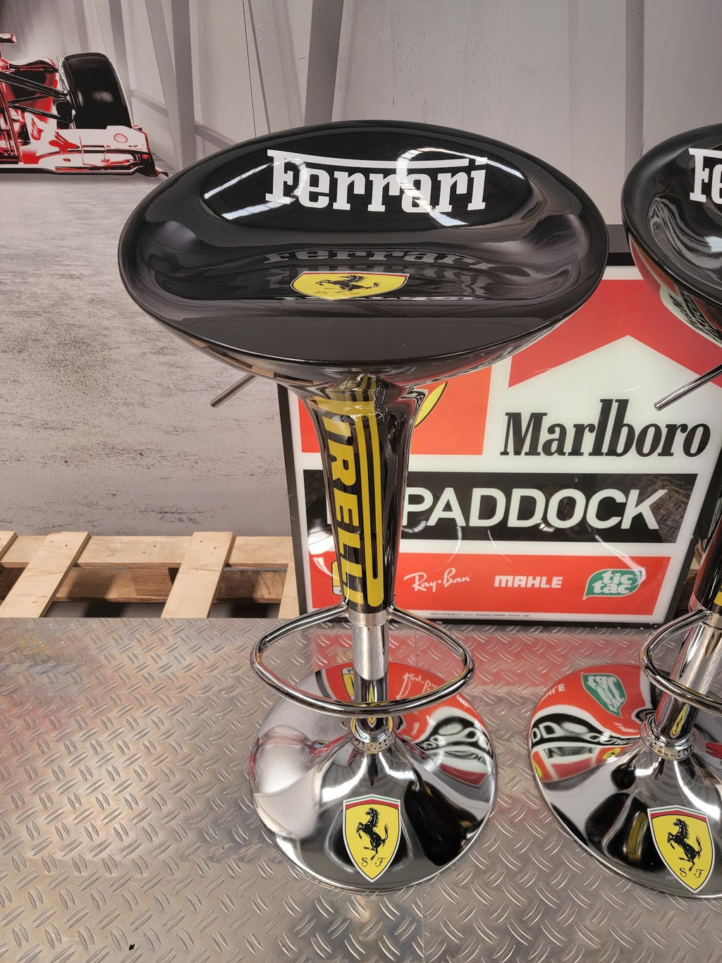 Set of 2 Scuderia Ferrari / Pirelli Stools