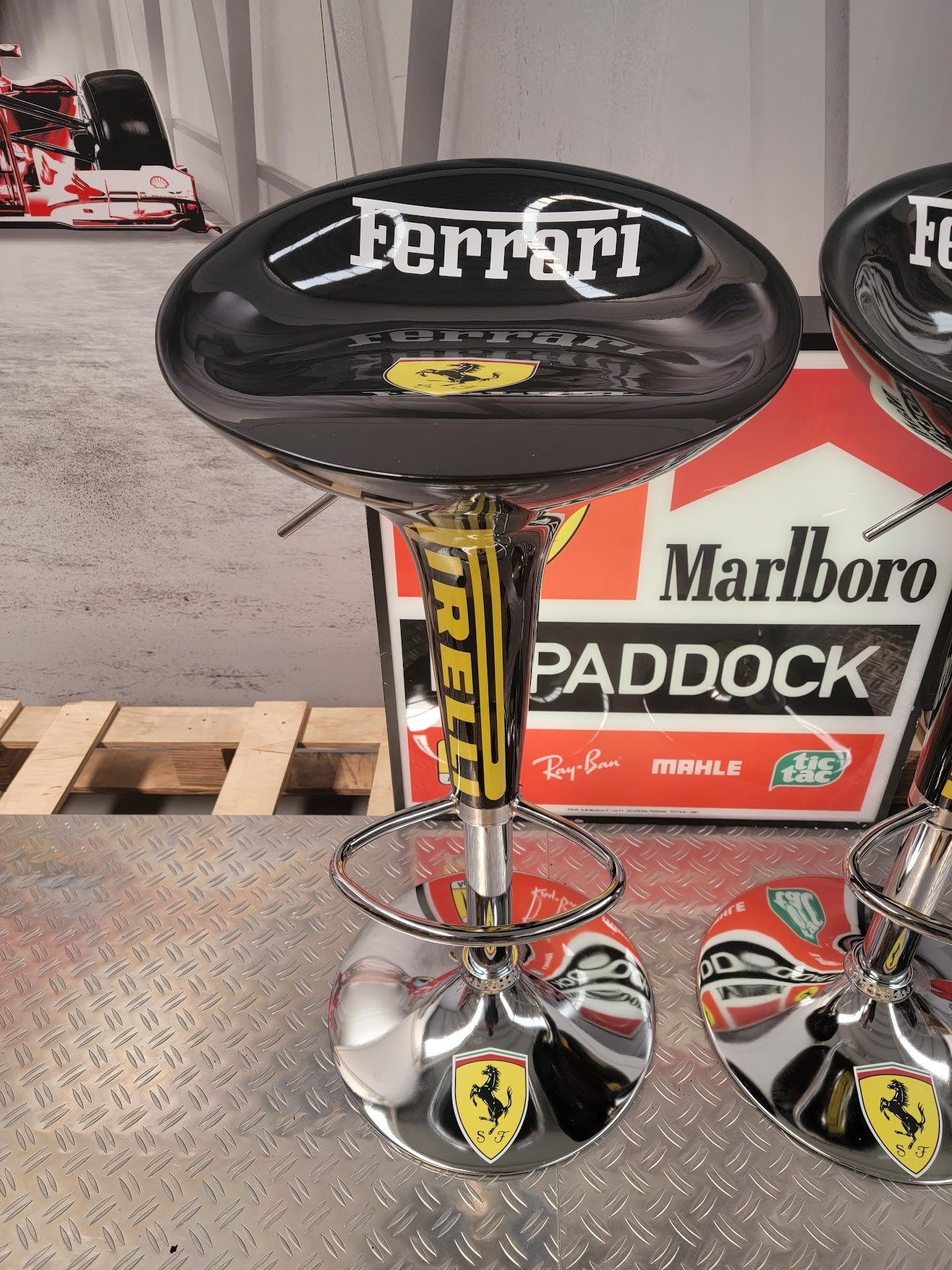 Set of 2 Scuderia Ferrari / Pirelli Stools