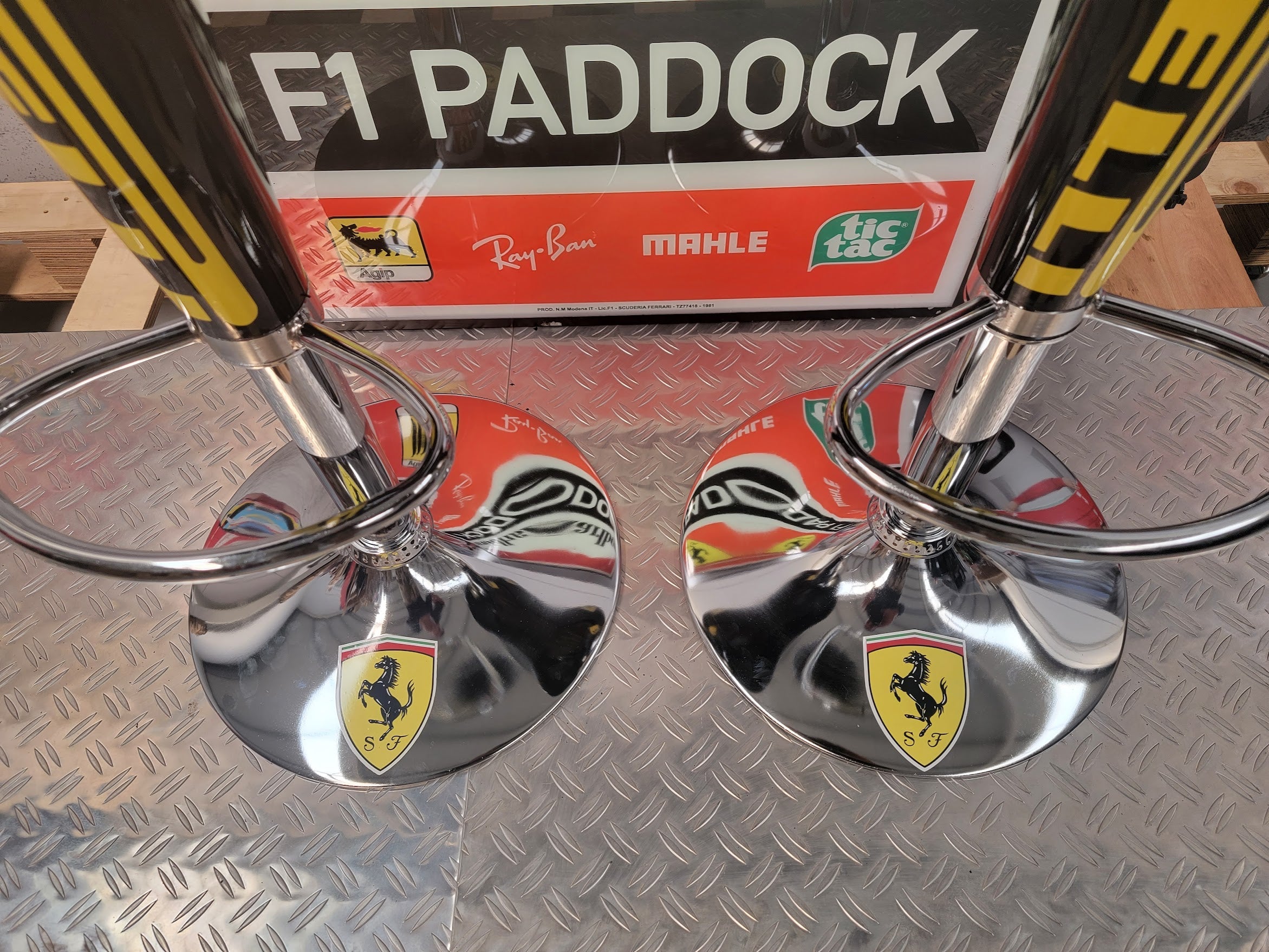 Set of 2 Scuderia Ferrari / Pirelli Stools