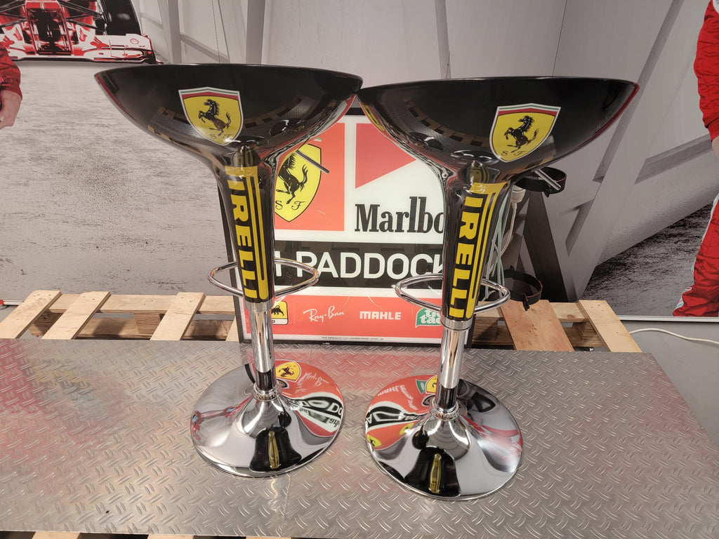 Set of 2 Scuderia Ferrari / Pirelli Stools