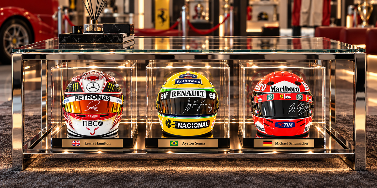 "THE TRINITY": A CHAMPIONS' HELMET DISPLAY TABLE