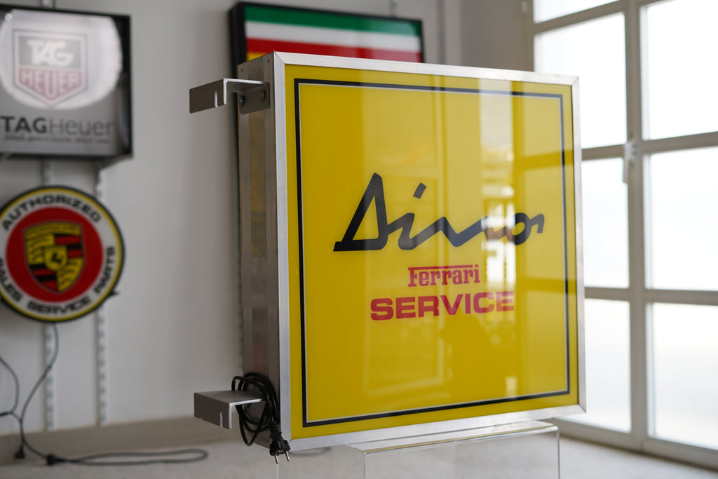 1981 Dino Ferrari official dealer Service illuminated double side sign