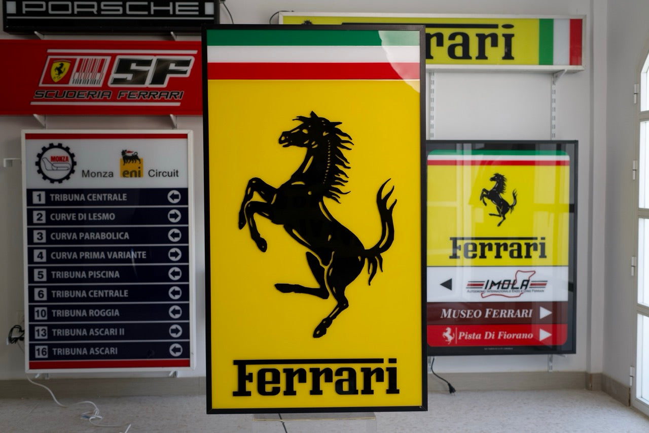 1995 Ferrari Official Dealer Embossed Illuminated Sign LIMITED EDITION