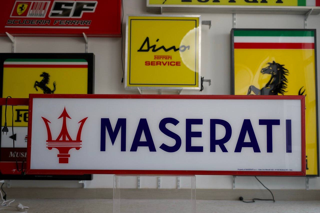 2003 Maserati official dealership illuminated double side sign