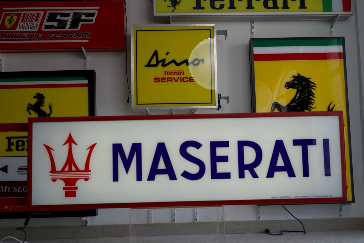 2003 Maserati official dealership illuminated double side sign