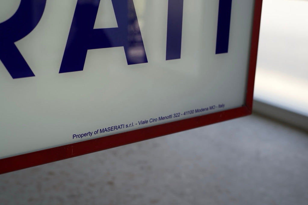 2003 Maserati official dealership illuminated double side sign