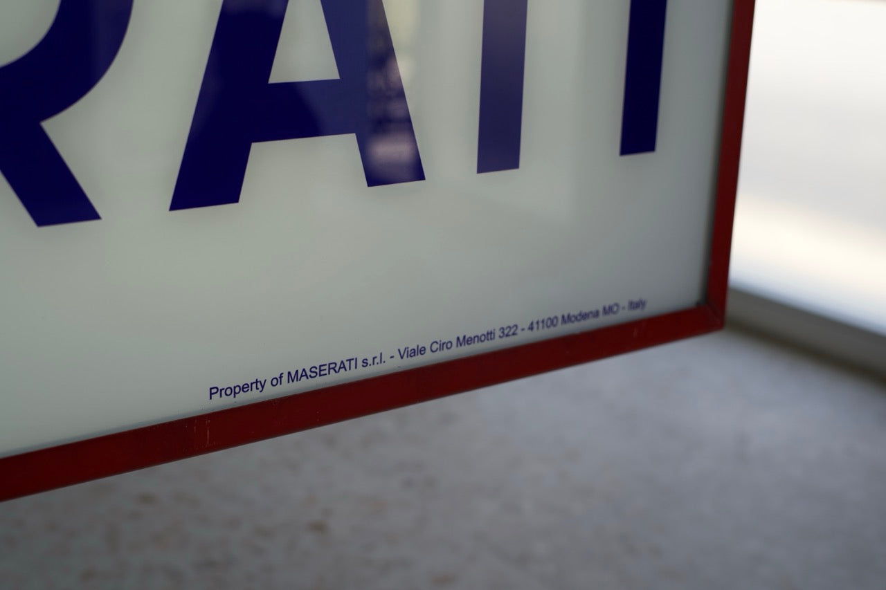 2003 Maserati official dealership illuminated double side sign