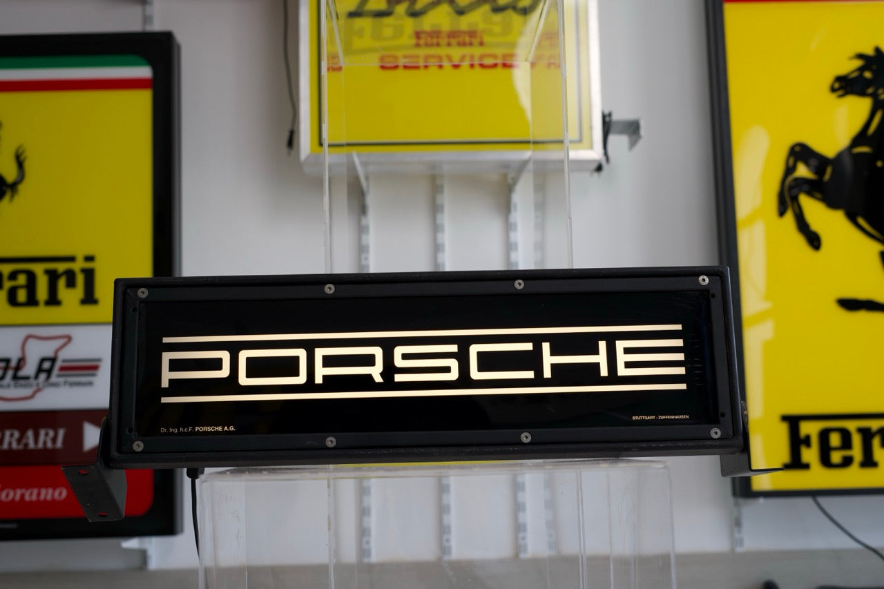 1980s Porsche dealership vintage illuminated sign