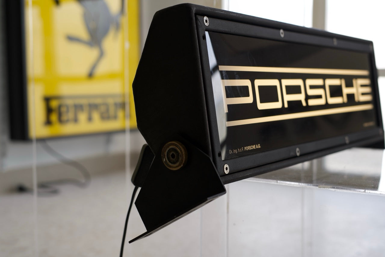 1980s Porsche dealership vintage illuminated sign