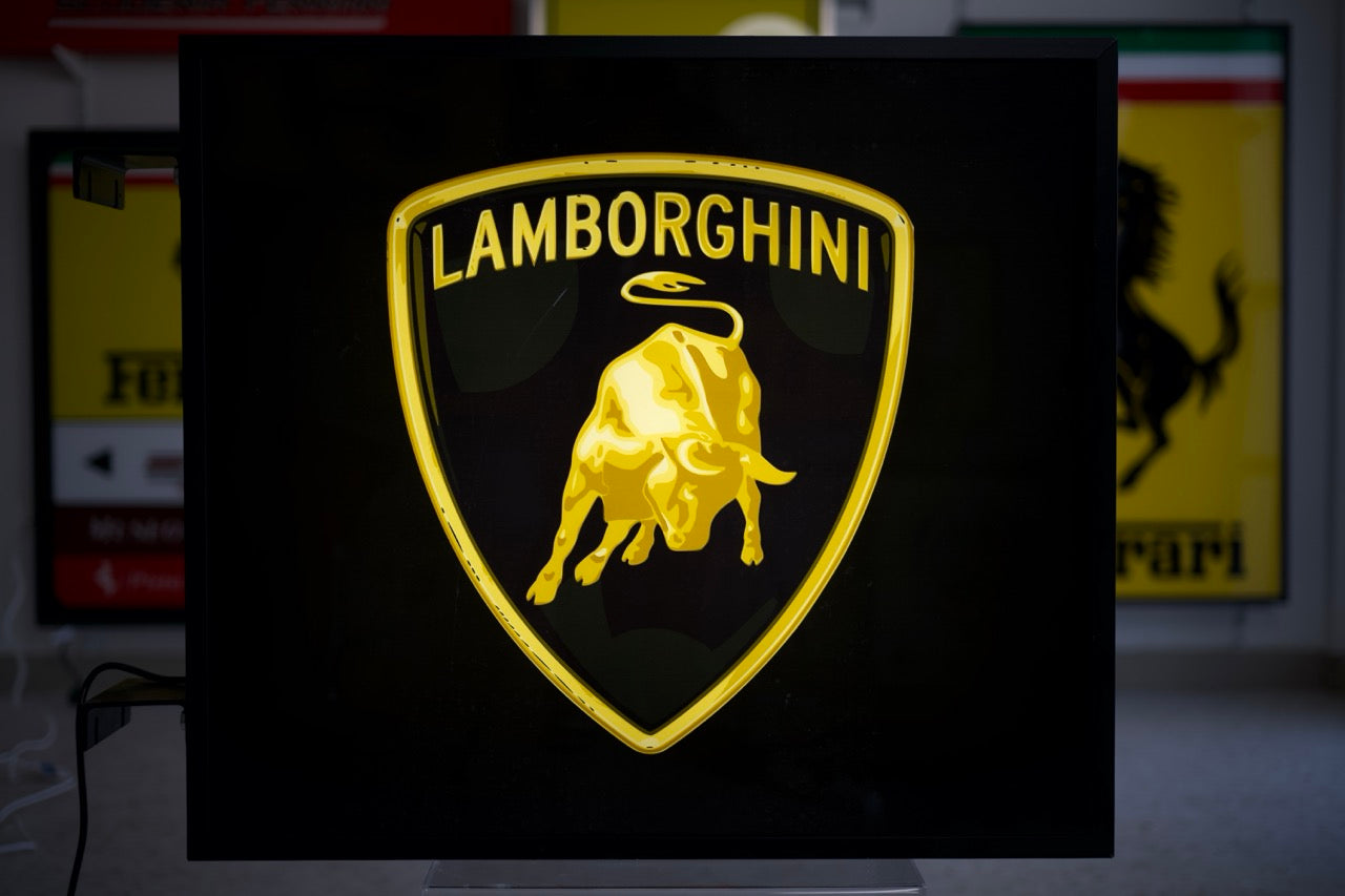 1994 Lamborghini official dealership double side illuminated sign