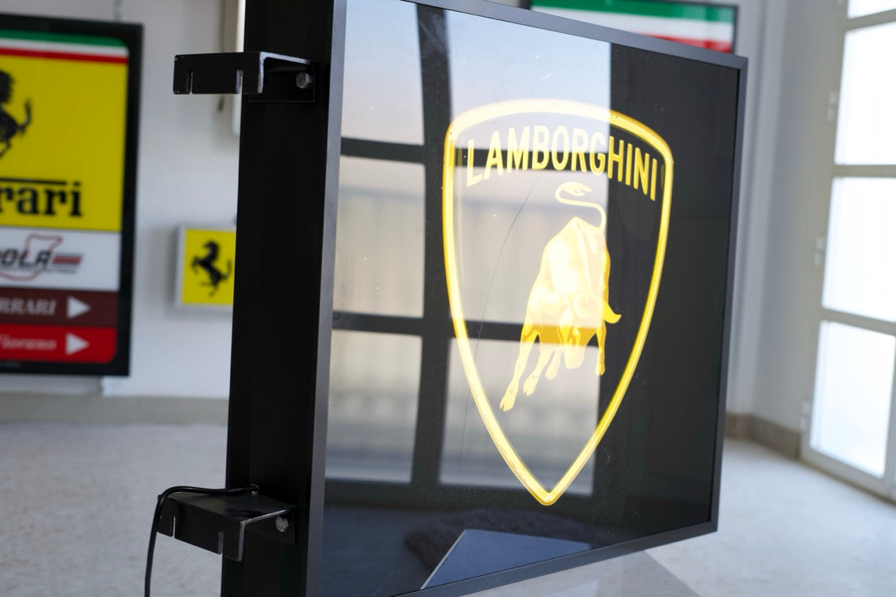 1994 Lamborghini official dealership double side illuminated sign