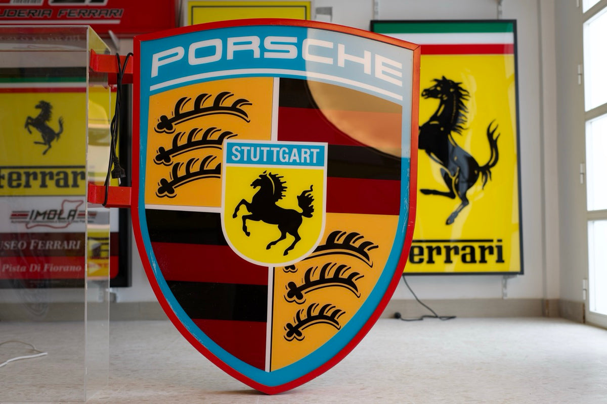 Porsche Crest Illuminated Sign