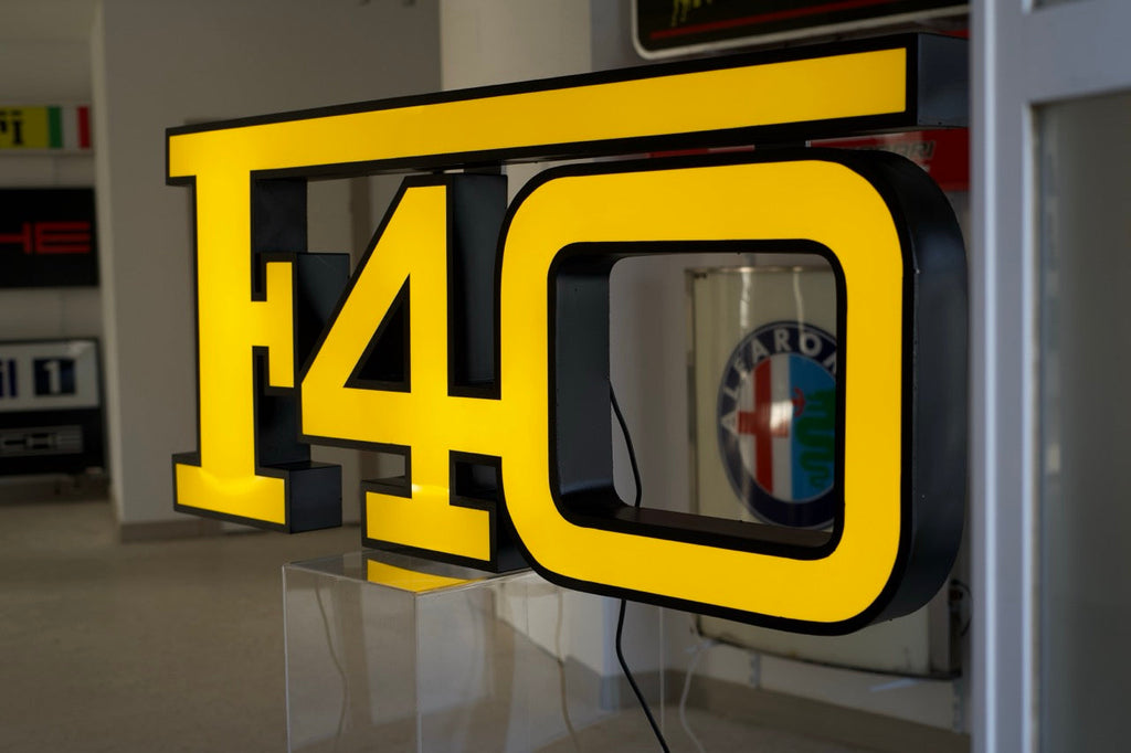 1990s Ferrari F40 official dealership illuminated sign