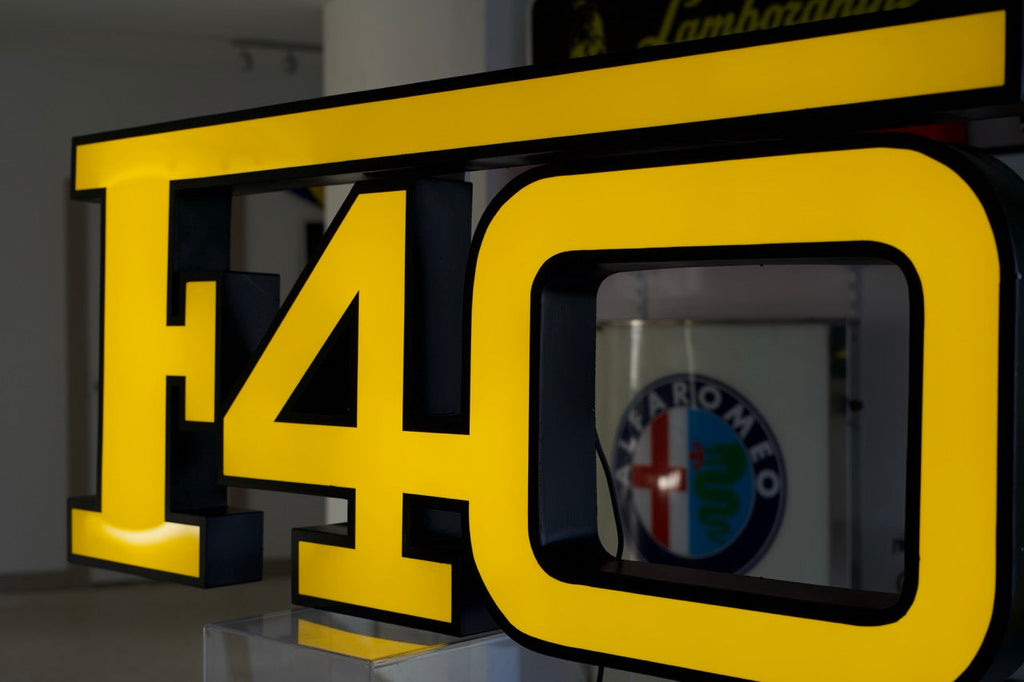 1990s Ferrari F40 official dealership illuminated sign
