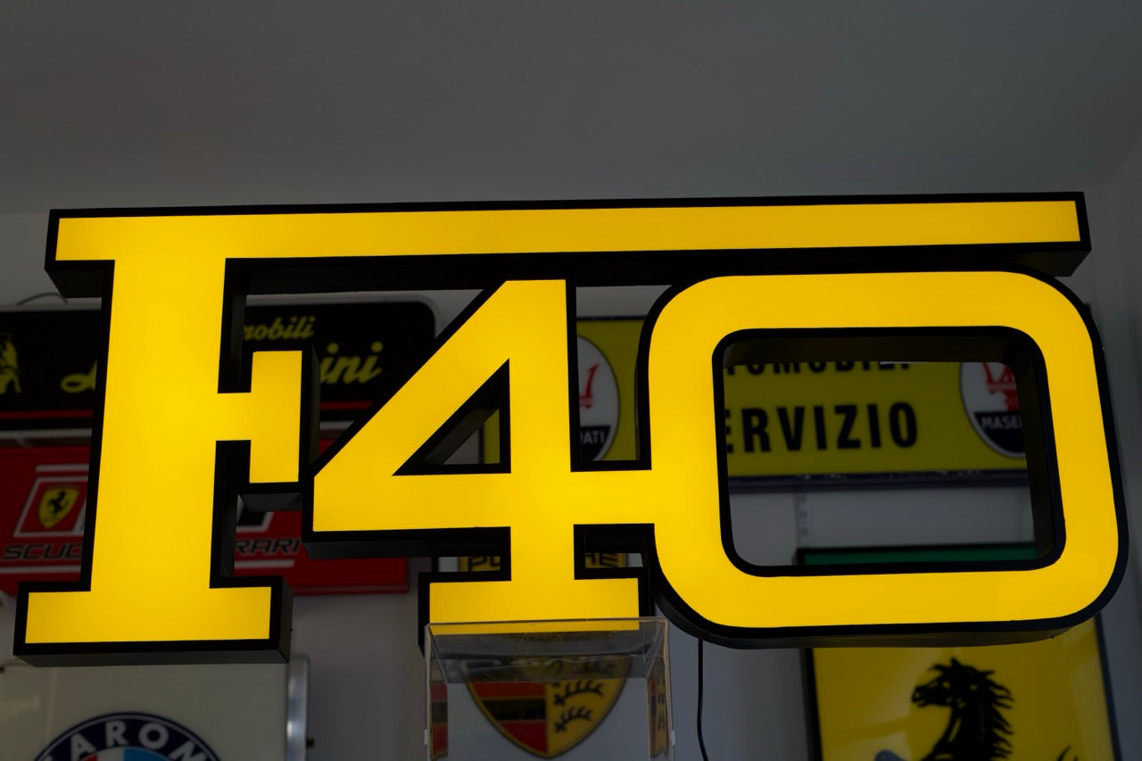 1990s Ferrari F40 official dealership illuminated sign