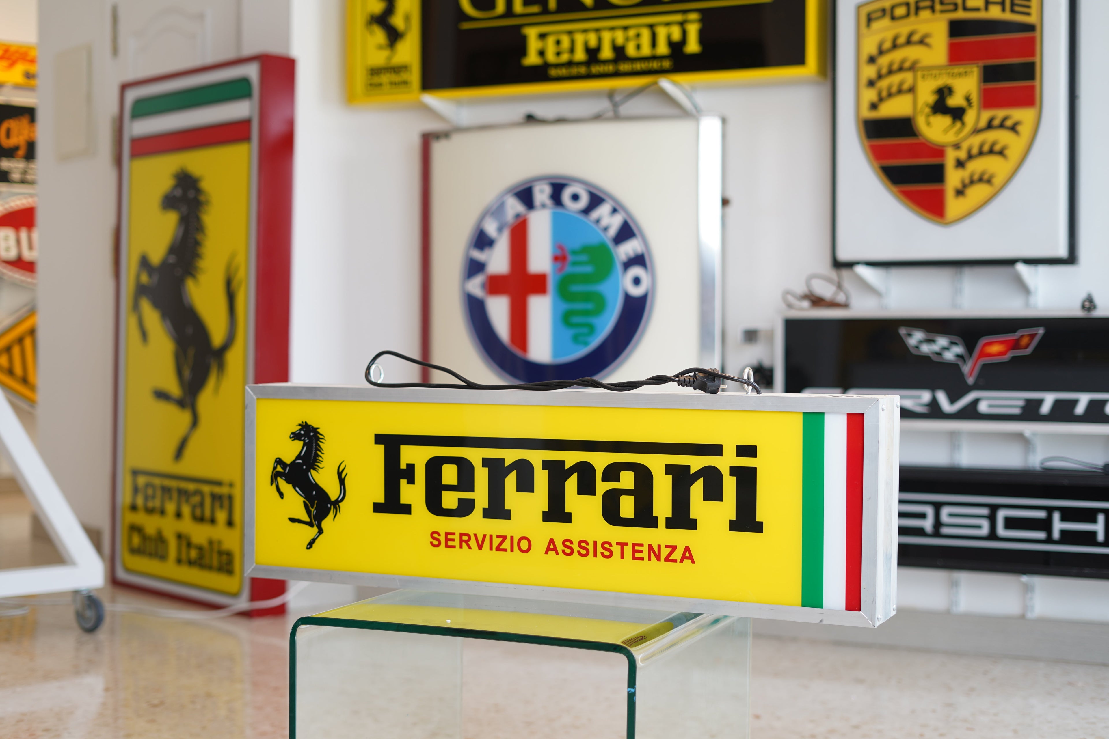 1980s Ferrari Servizio Assistenza official dealership limited edition sign