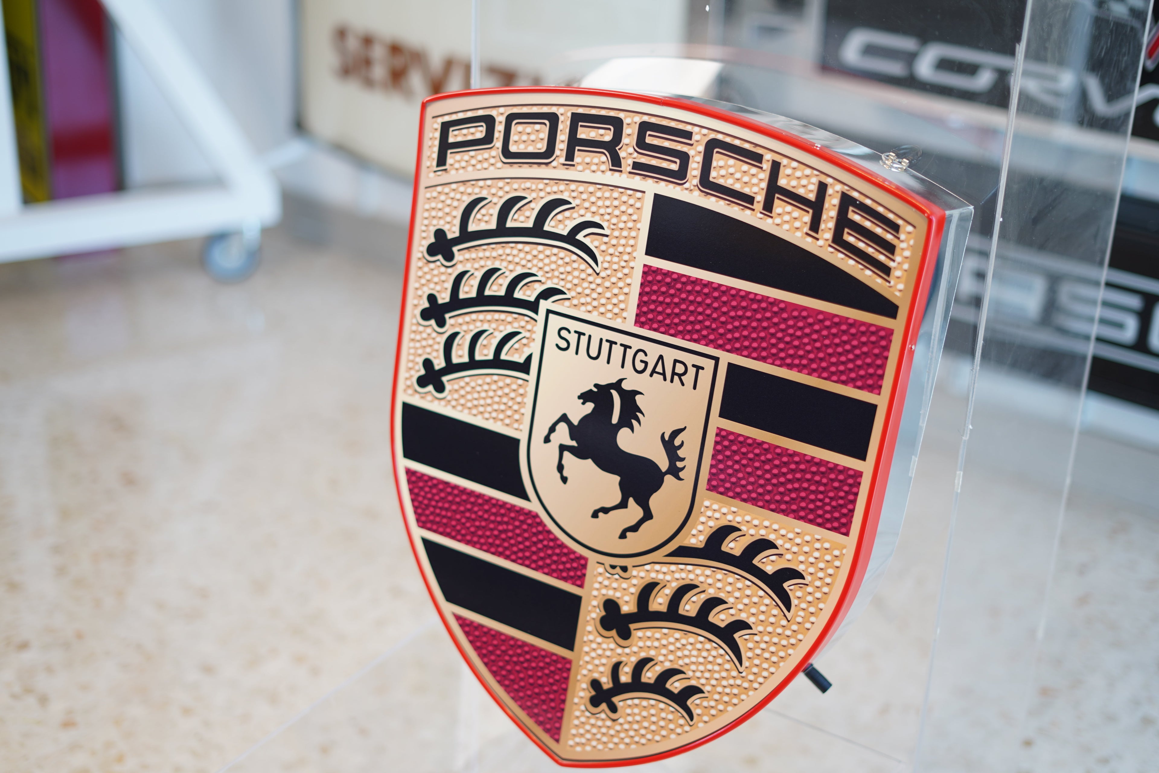 2010s Porsche dealership illuminated Sign