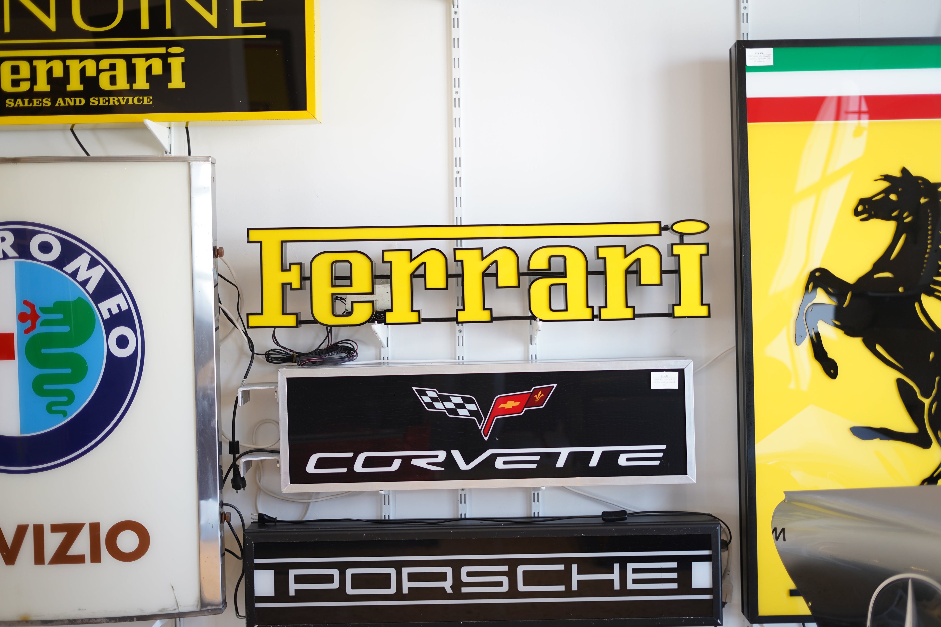 2015 Ferrari lettering illuminated sign