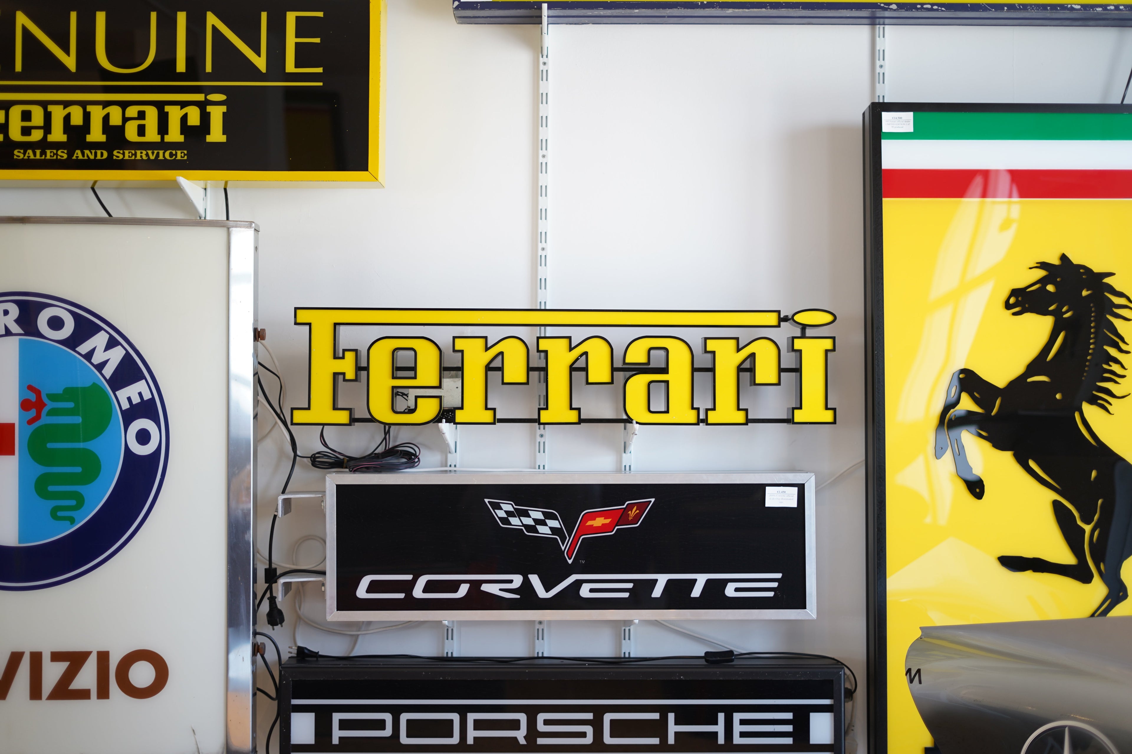 2015 Ferrari lettering illuminated sign