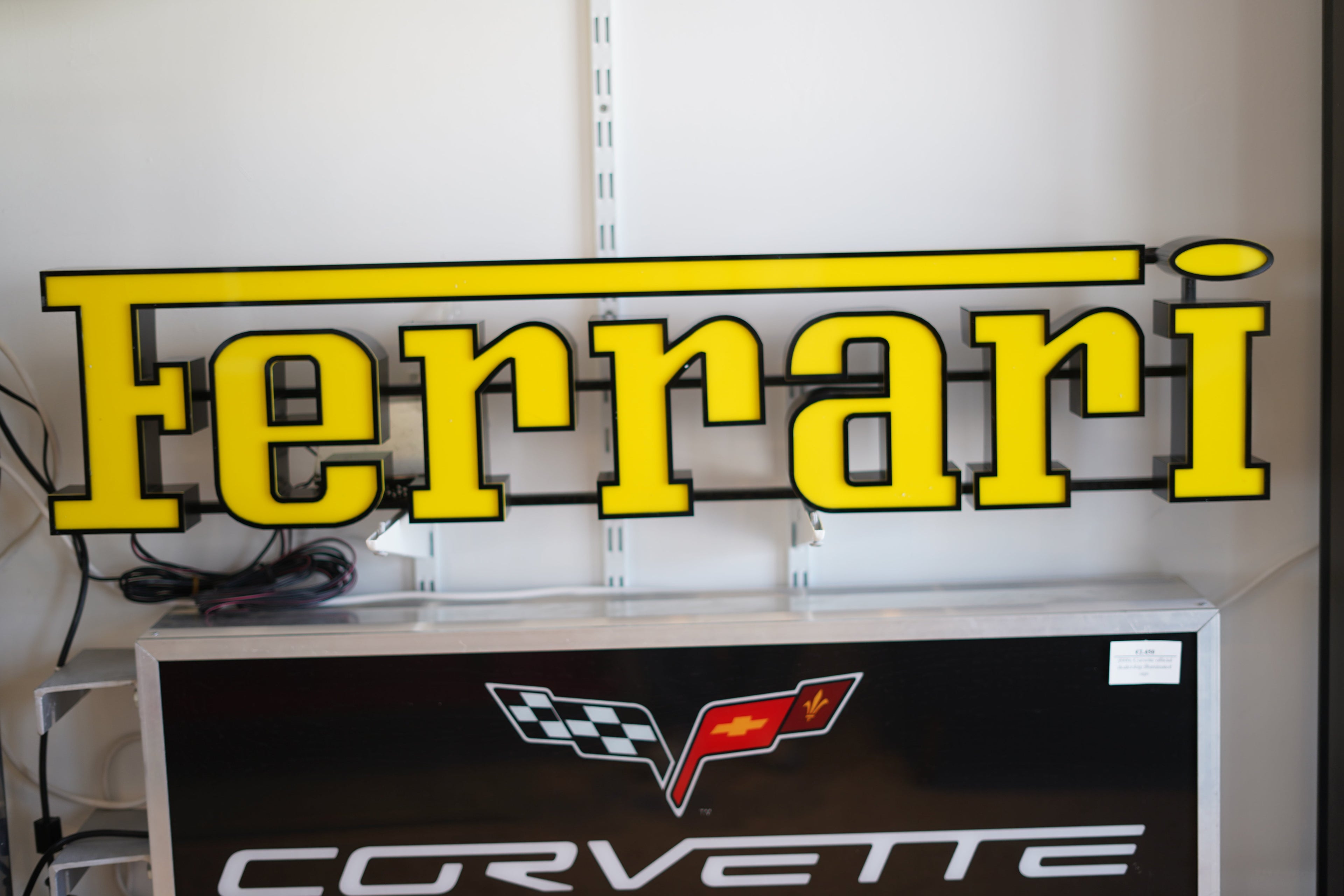 2015 Ferrari lettering illuminated sign