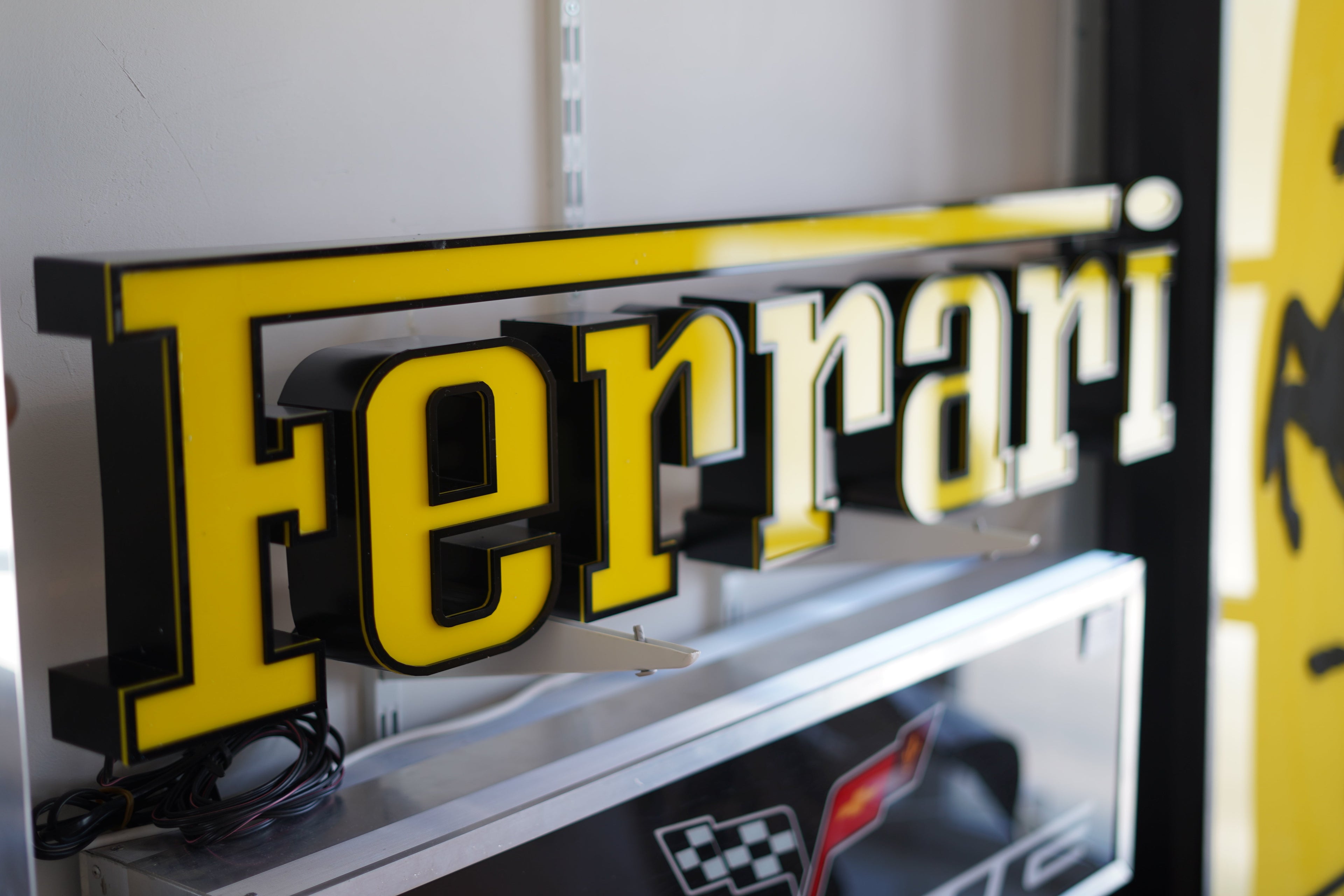 2015 Ferrari lettering illuminated sign