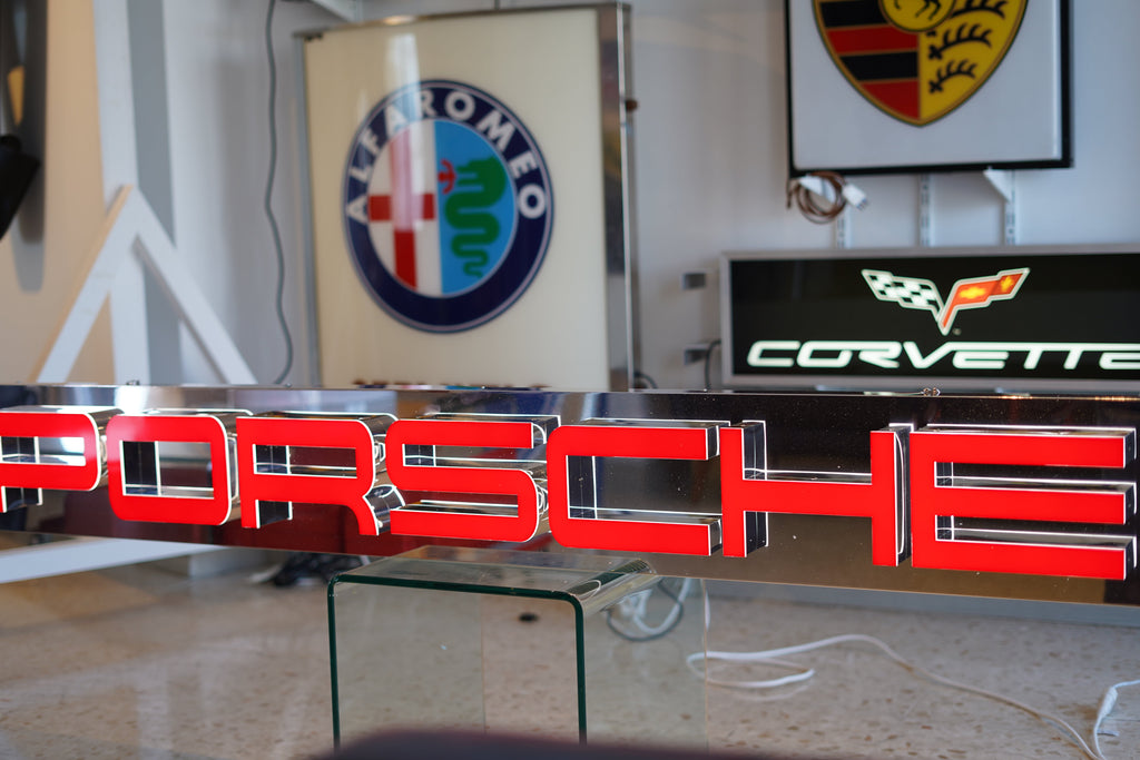 Porsche Illuminated Reflective Dealer Sign