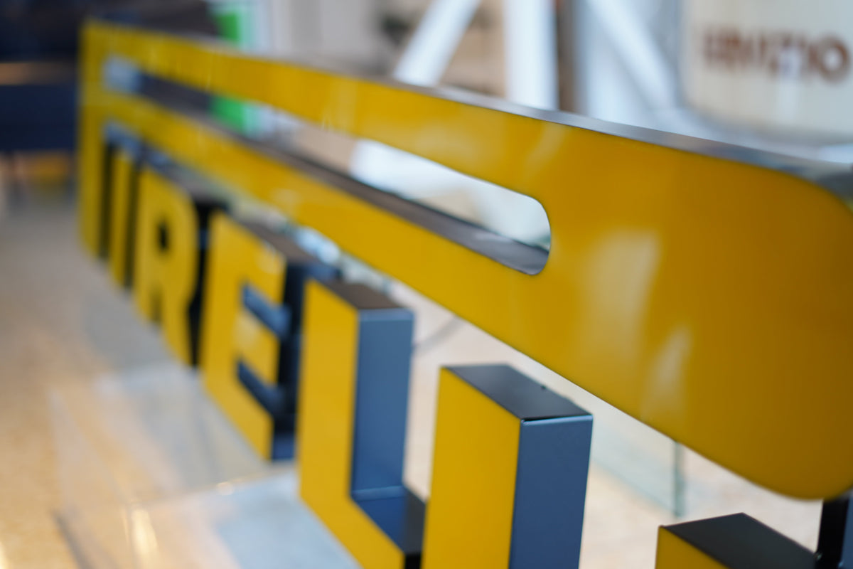 2000s Pirelli Dealer Lettering Sign – Iconic Yellow