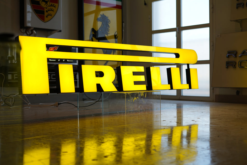 2000s Pirelli Dealer Lettering Sign – Iconic Yellow