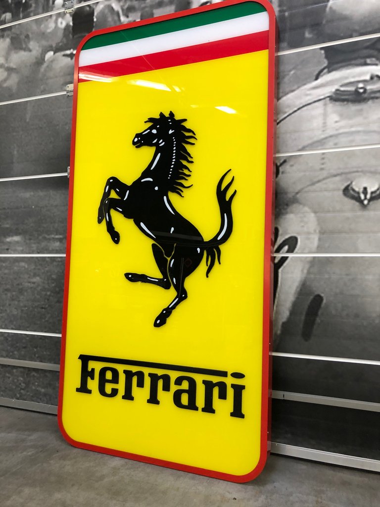 2015 Ferrari XXL official illuminated sign used by Ferrari for 3 auto show