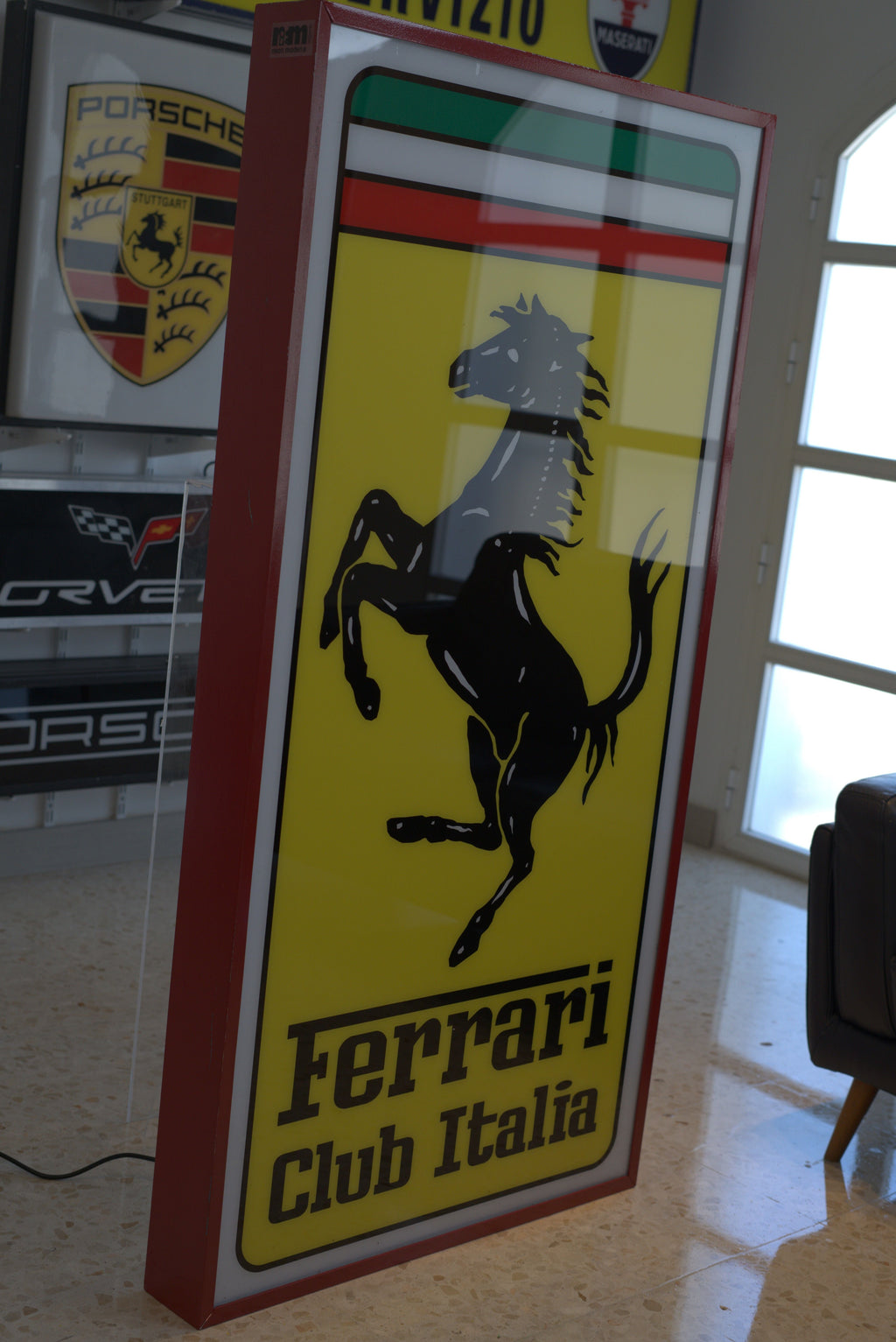 1985s Ferrari Club Italia illuminated sign