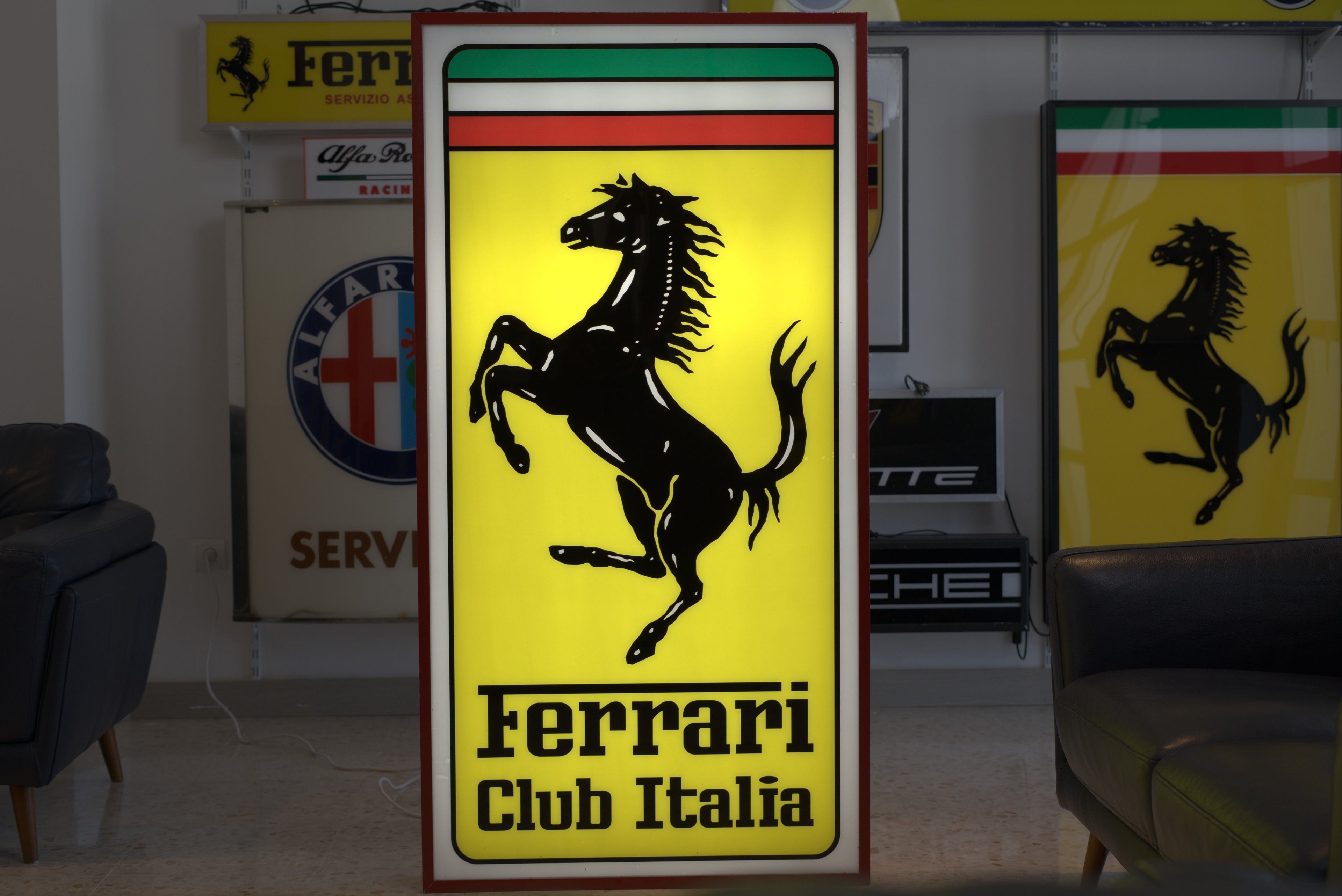 1985s Ferrari Club Italia illuminated sign