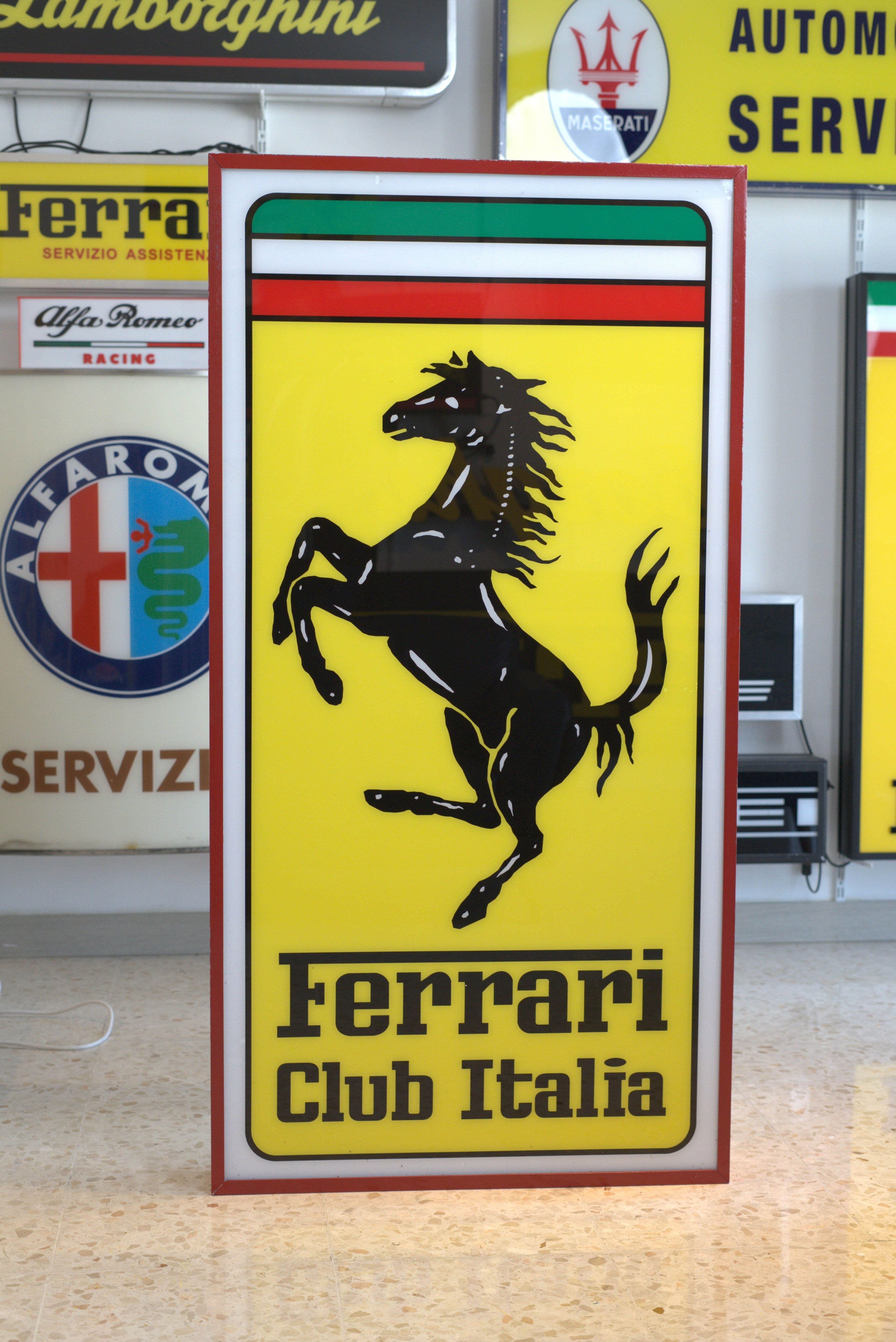 1985s Ferrari Club Italia illuminated sign